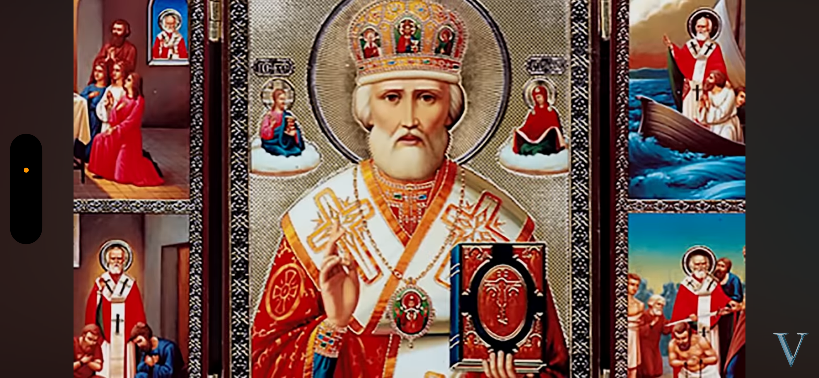 An icon of Saint Nicholas and things that he did around the edges – Saint Nicholas Day