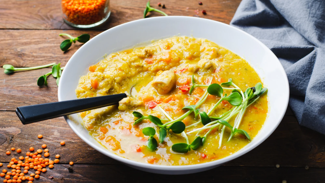 A bowl of soup – home-made traditional Bulgarian chicken soup